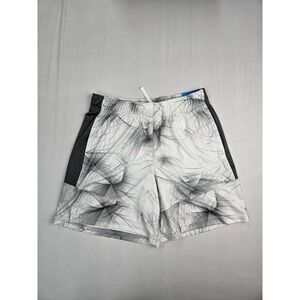 DSG Boys Knit Performance All Sport Shorts Pure White Streaks Size L 14-16 NWT